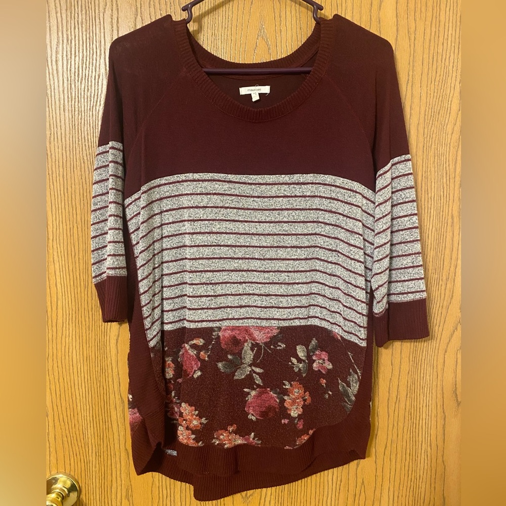 3/4 Sleeve Colorblock Shirt